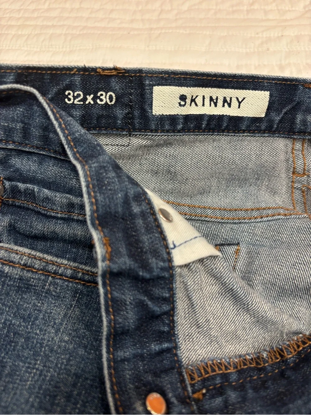 Gap 1969 Skinny Jeans Mens 32x30 Blue Dark Wash Denim Jeans